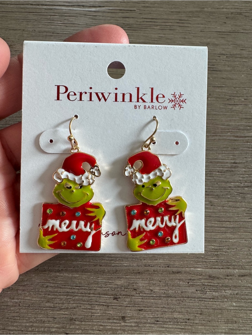 ' Green Grinch Santa Earrings - Red & Green Holiday Earrings